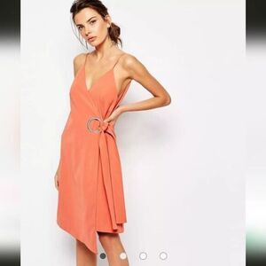 NWT C/Meo Collective Burnt Orange On The Line Wrap Dress with Ring Detail Size M